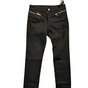 John Richmond 2-Way Zip Around Black Denim Jeans Sz 28 NWT